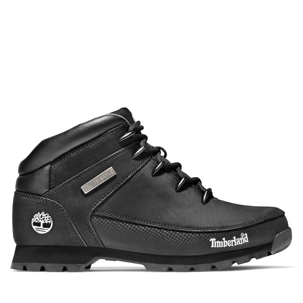 Botas Trekking Timberland Hombre Euro Sprint Mid Negras - Chile EPQ-142639